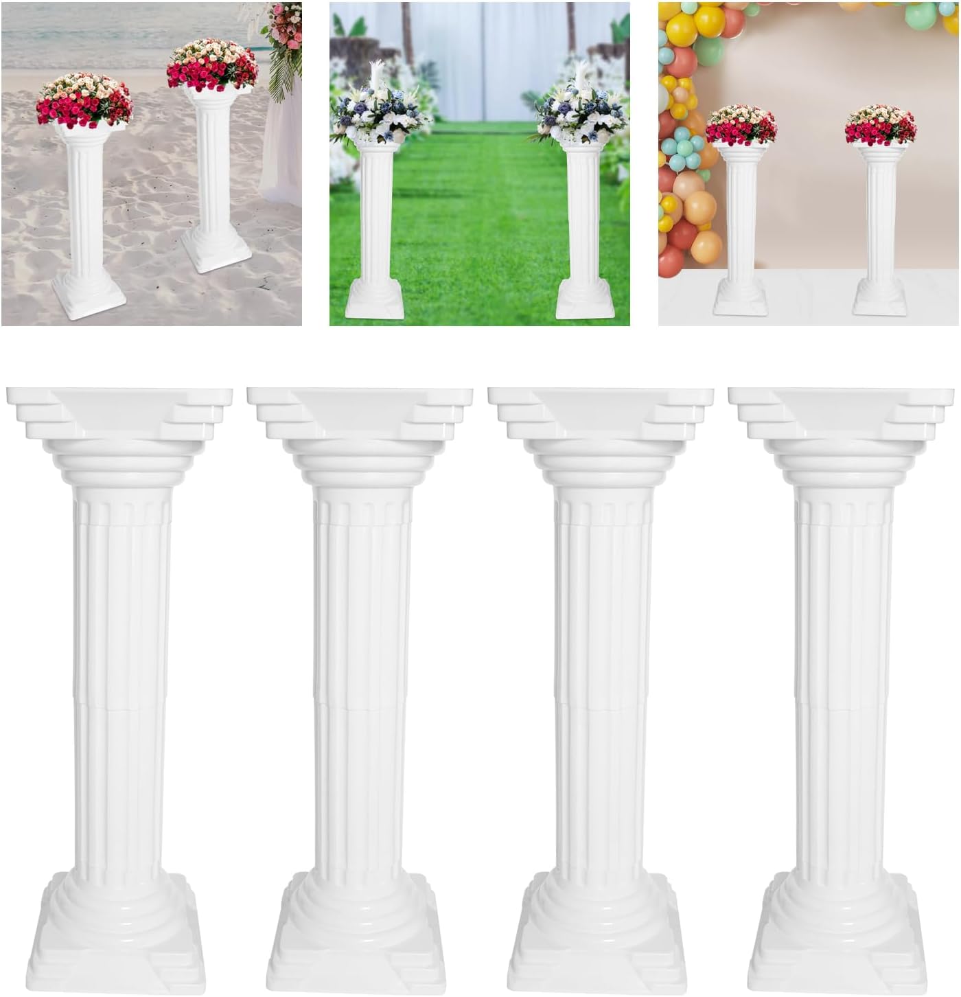 Roman Pillars Decor Set 4Pcs for Wedding and Events