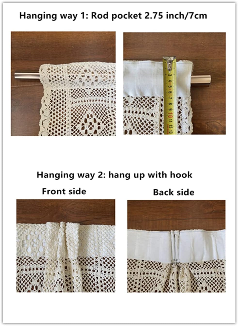Boho Cotton Crochet Curtain Panel for Living Room