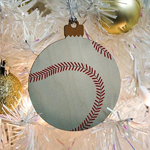 Graphics And More Baseball Ball Wood Christmas Ornament