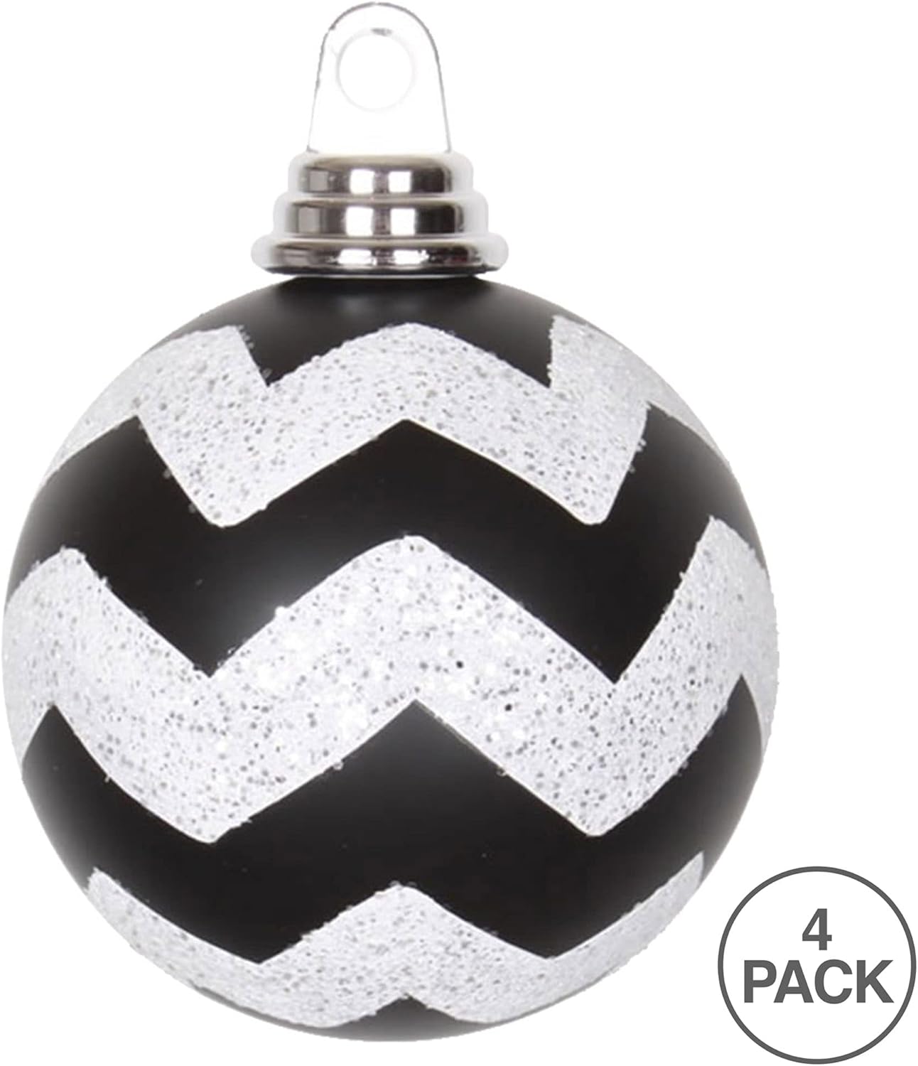Vickerman 4 Chevron Ball Ornament 4 Pack