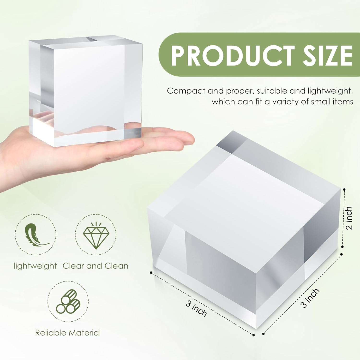 Remerry 4 Piece 3x3x2 Acrylic Cube Display Stand