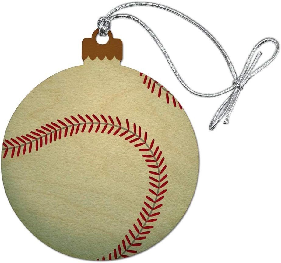 Graphics And More Baseball Ball Wood Christmas Ornament