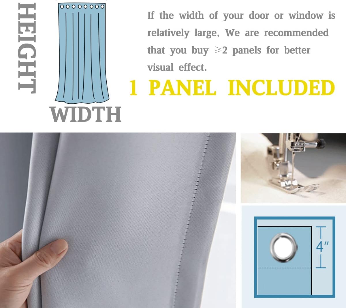 ZYMECH Living Room Blackout Curtain Panel
