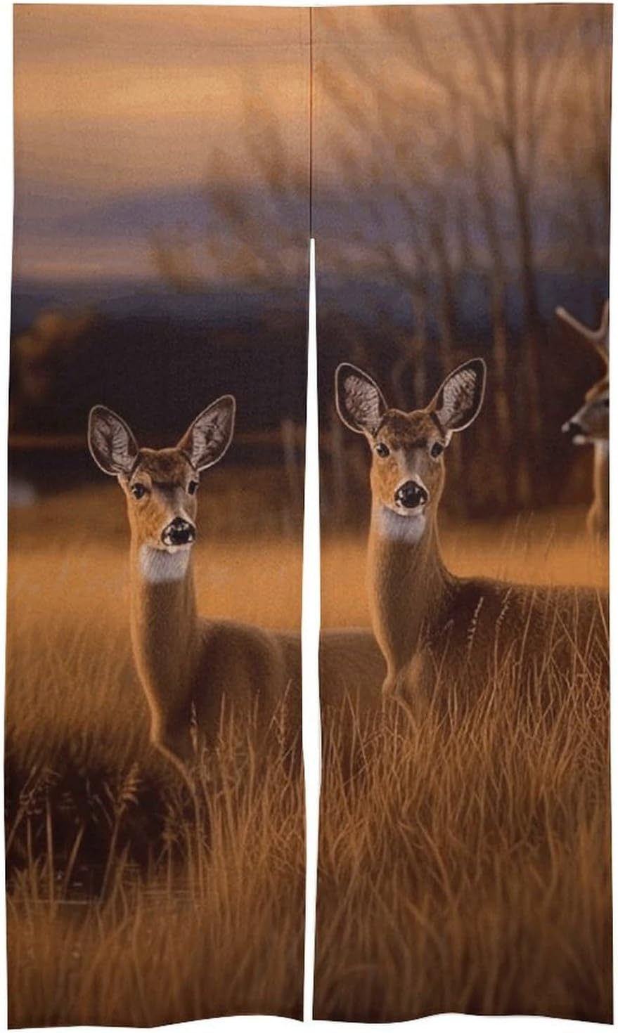 Japanese Noren Door Curtain with Deer Print 34x57