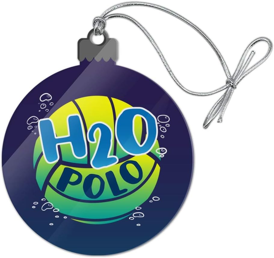 Graphics And More Water Polo Ball H2O Acrylic Christmas Ornament