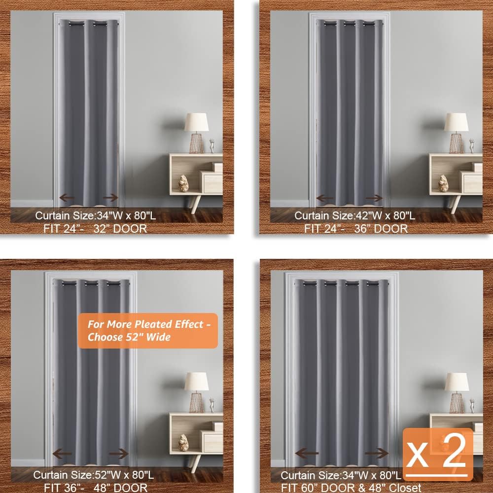 SHINELAND Closet Curtain for Dorm 80 Inches Long