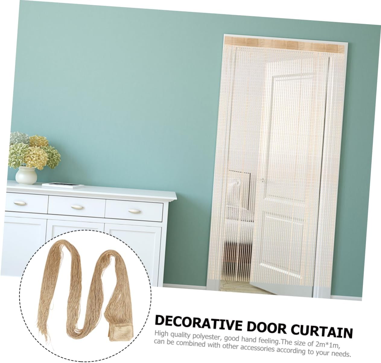 Elegant Monochrome Door Curtain with Matte Finish