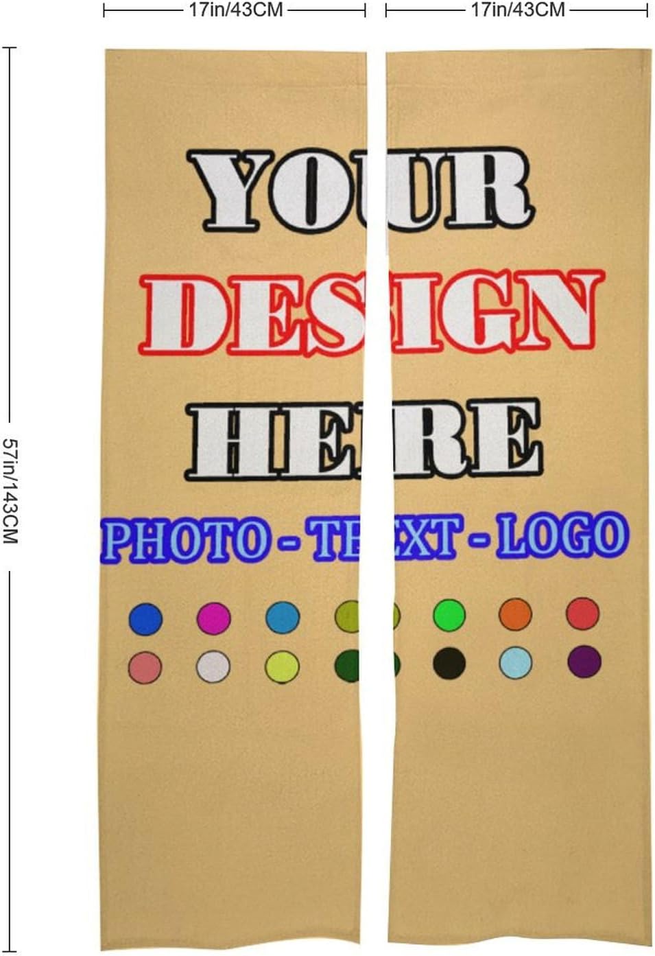 Custom Japanese Noren Door Curtain with Photo Text Logo