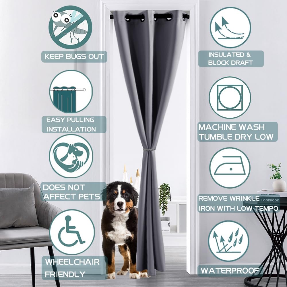 XTMYI Thermal Insulated Curtains for Winter - Dark Grey