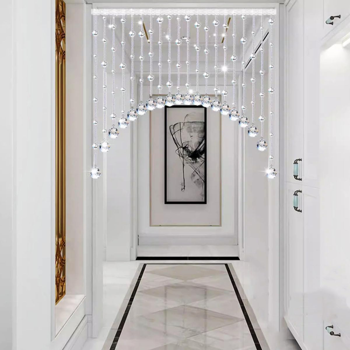 Crystal Beaded Curtain for Doorway 20 String Room Divider Blind