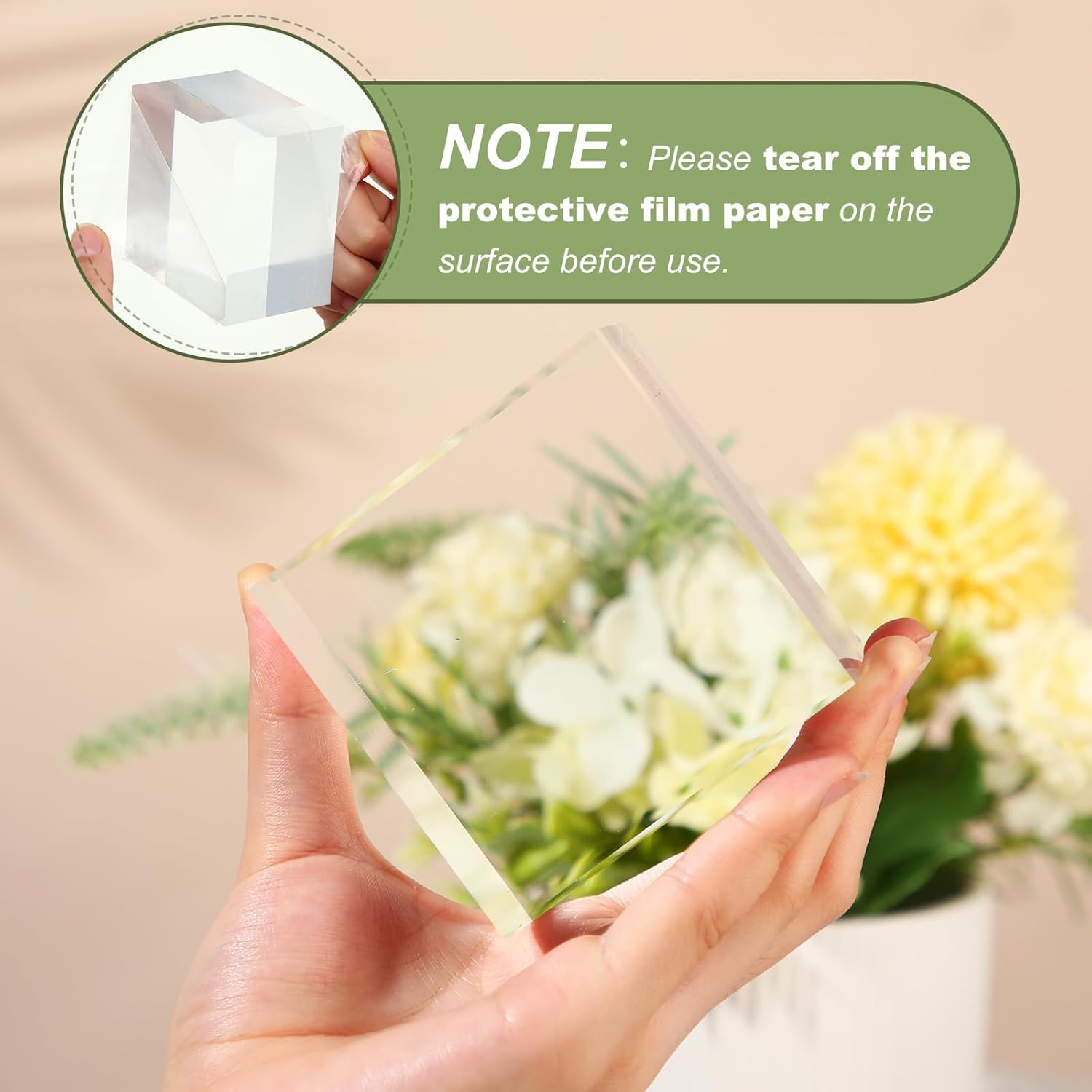 Remerry 4 Piece 3x3x2 Acrylic Cube Display Stand