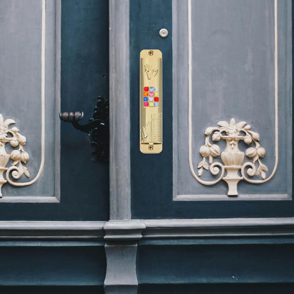 HOLIDYOYO 2 Set Metal Retro Mezuzah Scrolls Door Decor