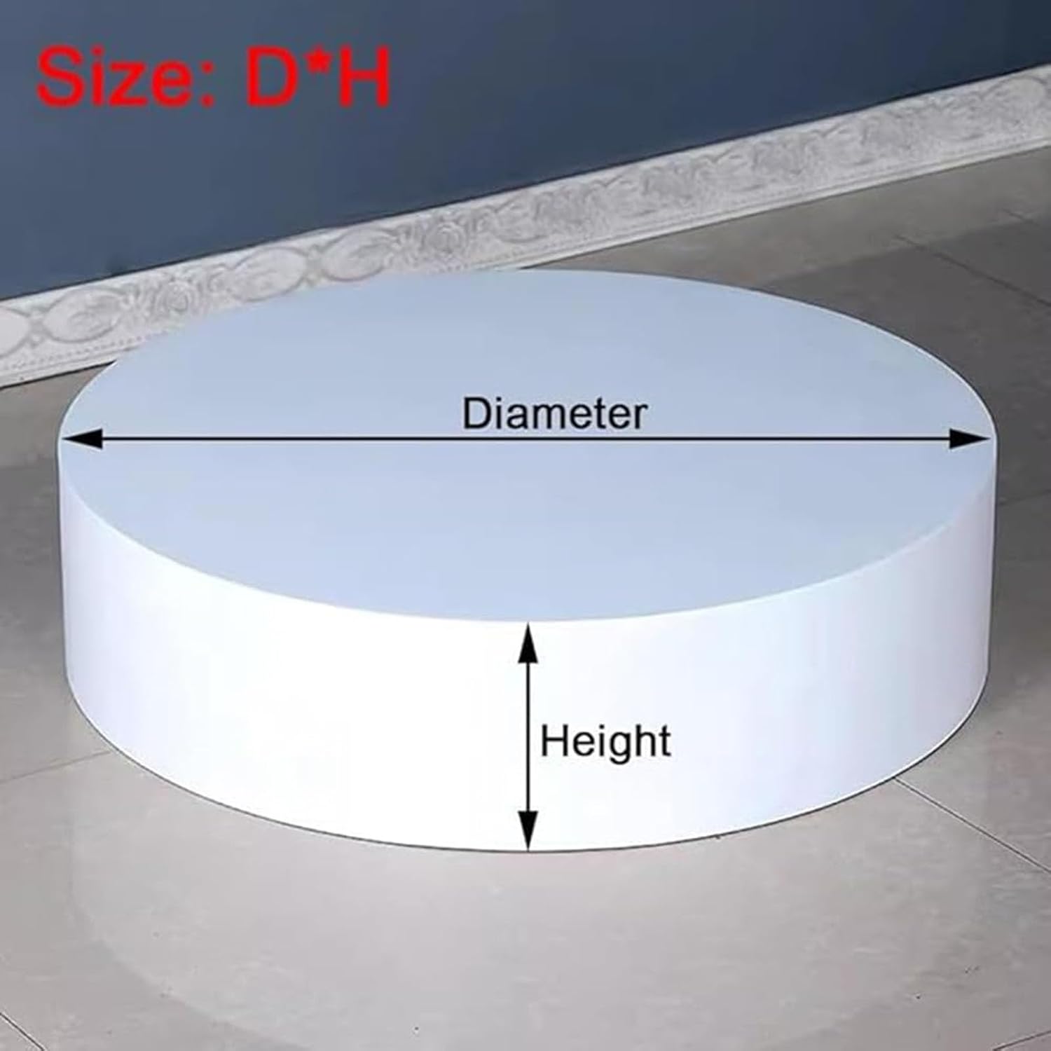White Round Display Plinth Stand for Home Decor