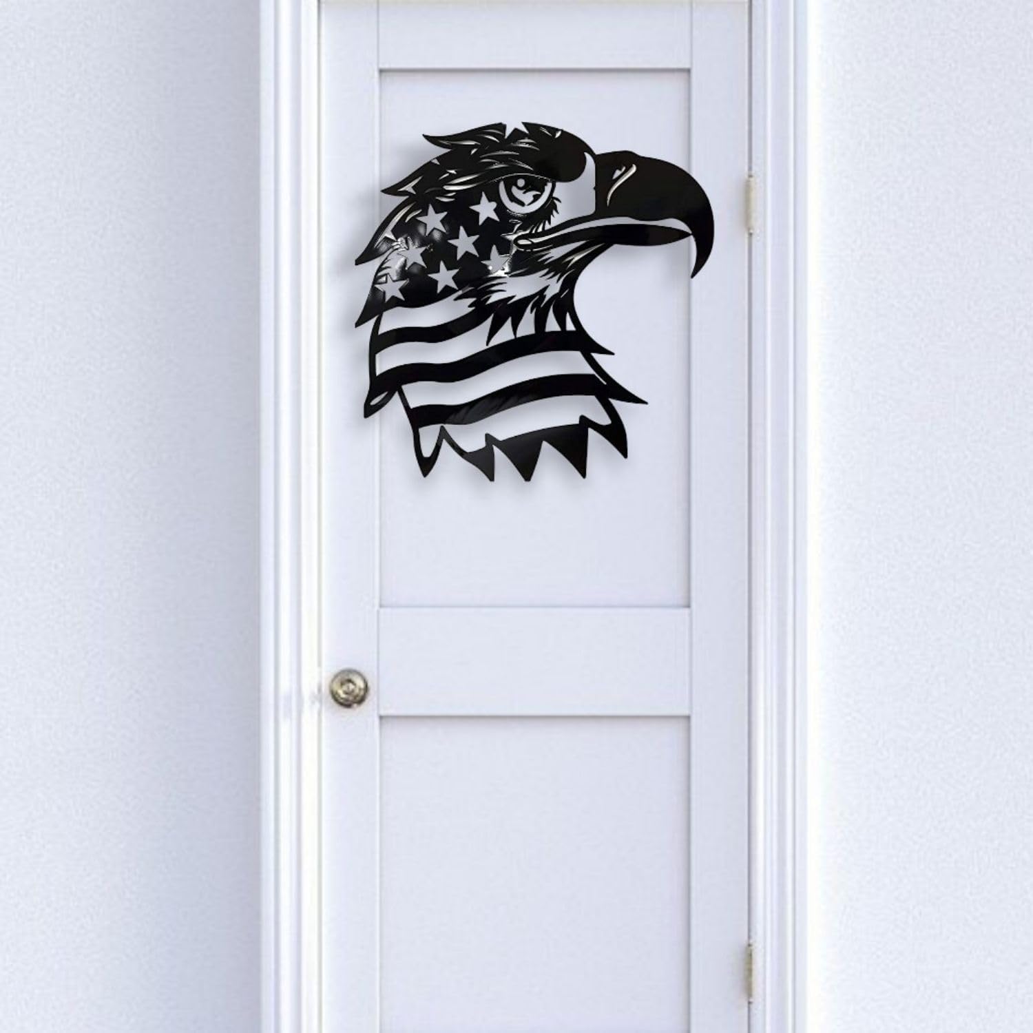 Patriotic Bald Eagle American Flag Metal Wall Art 40 Inch