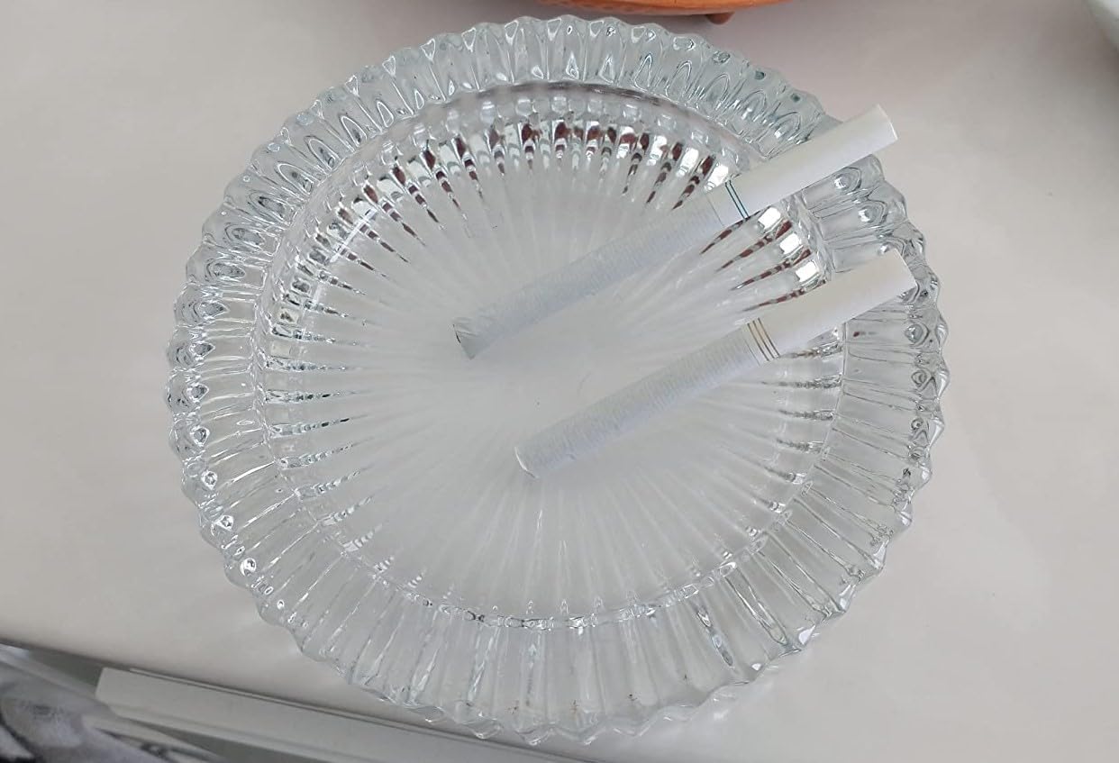 Artistic Glass Ashtray - 6 Inch Round Collectible Decor