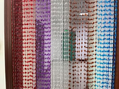 ZiDeTang Maple Leaf Beaded Curtain Panel 393x767 in Brown