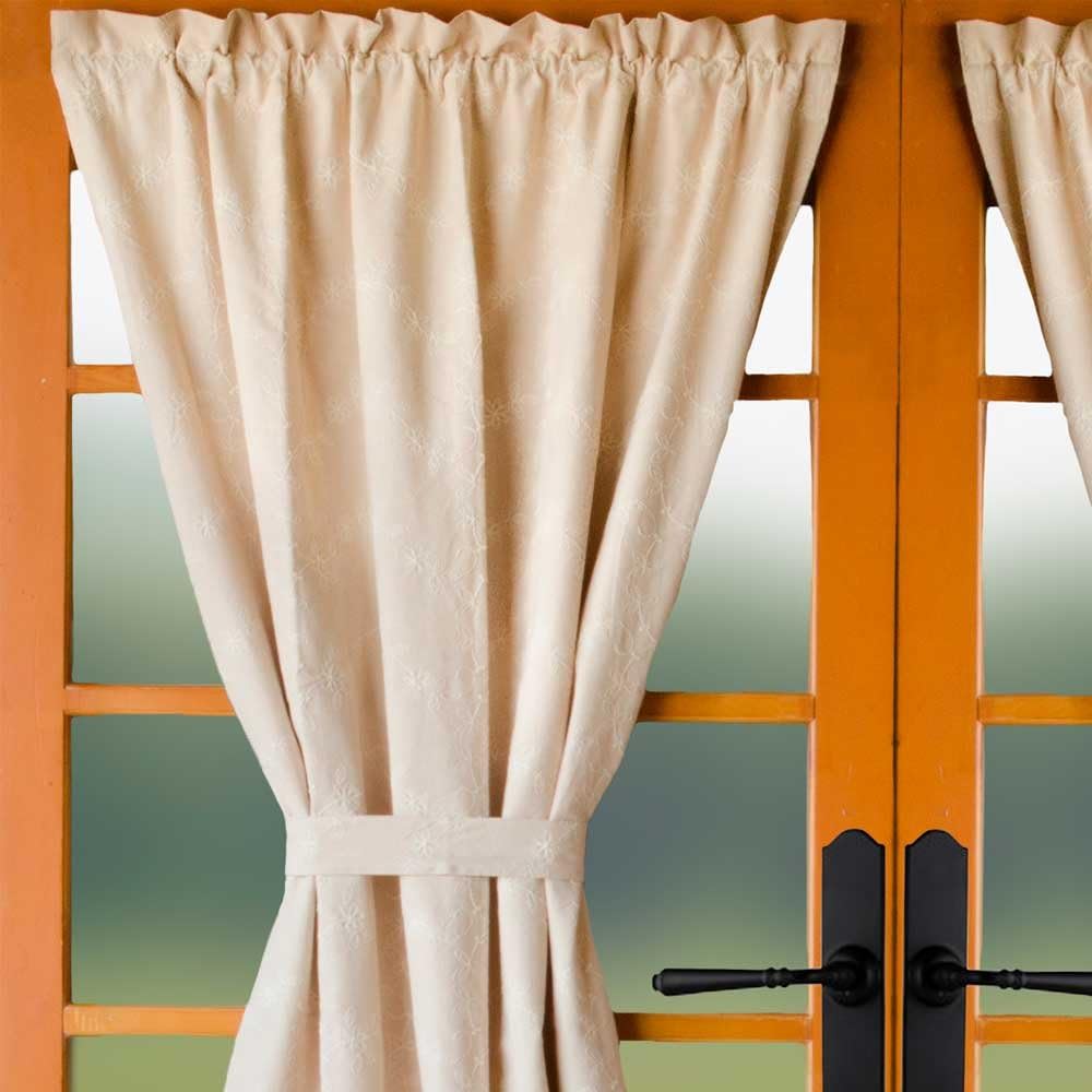 Candlewicking Cream Cotton French Door Panel