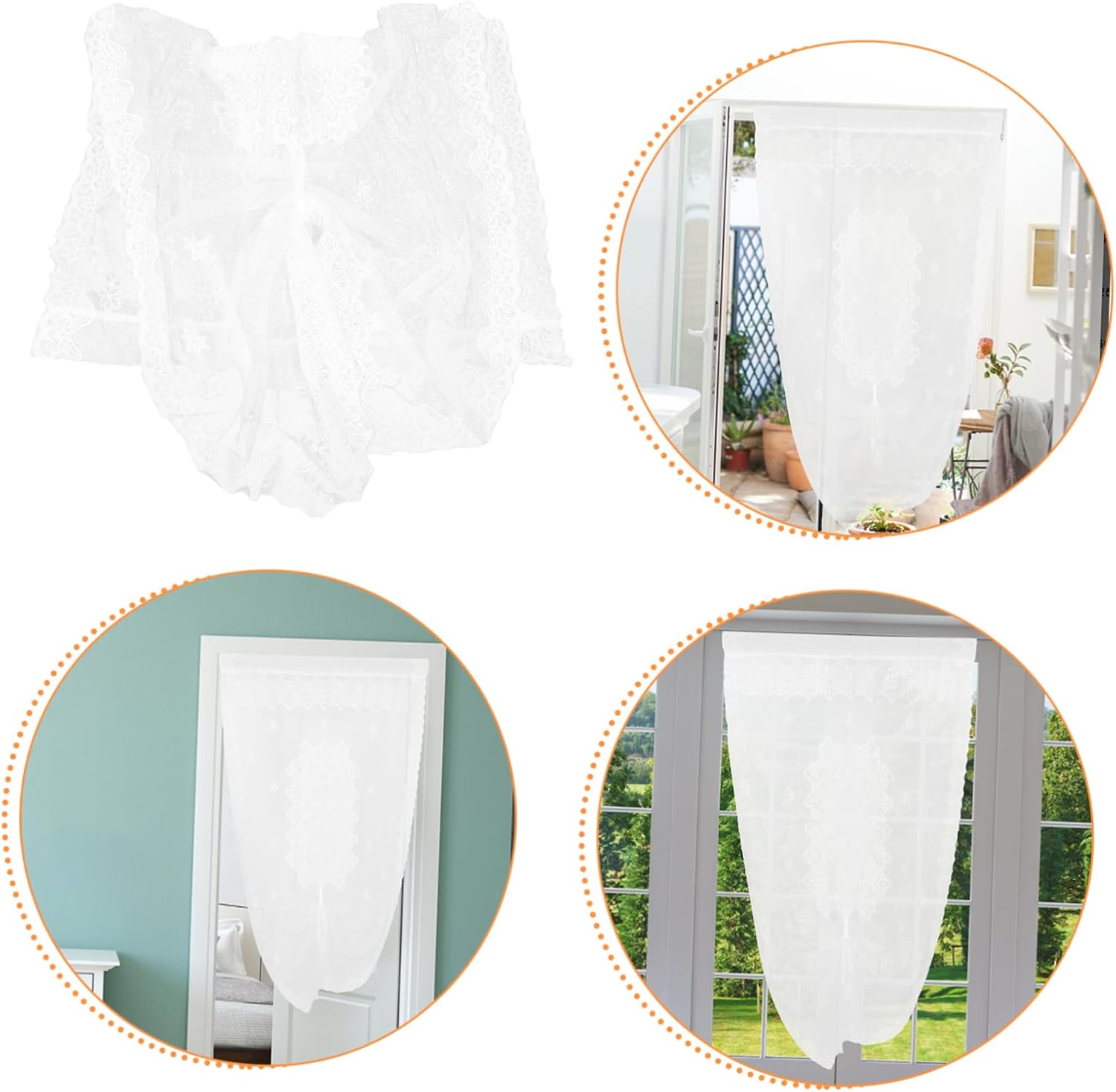 LIFKOME Elegant French Style Door Panel Curtain for Kitchen and Bedroom