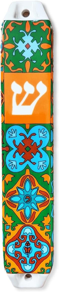 Ceramic Mezuzah Green Display