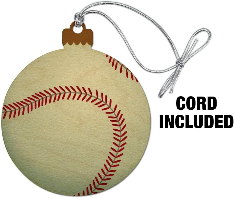 Graphics And More Baseball Ball Wood Christmas Ornament