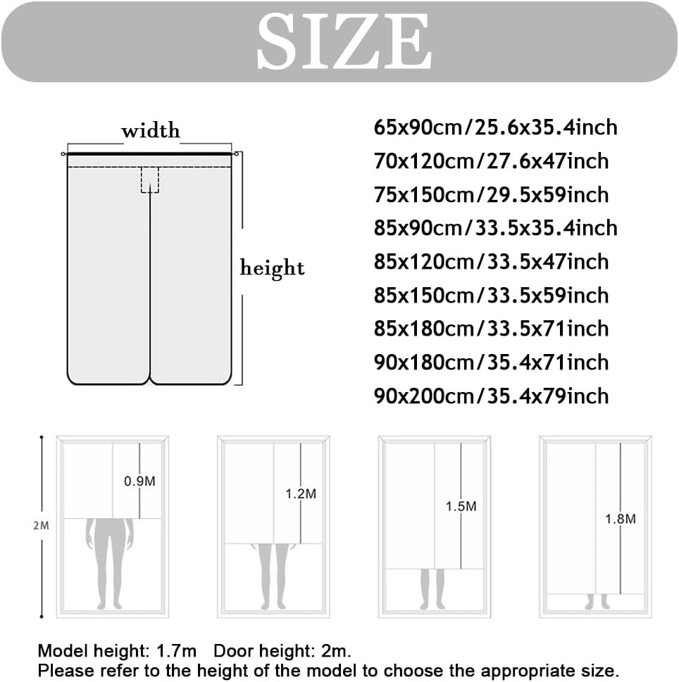 Chickwin Japanese Door Curtain Geometry Noren Panel Blue 335x71 Inch