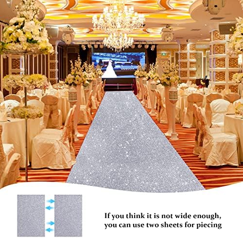 Tatuo Glitter Silver Runway Rug 246 x 30 Feet