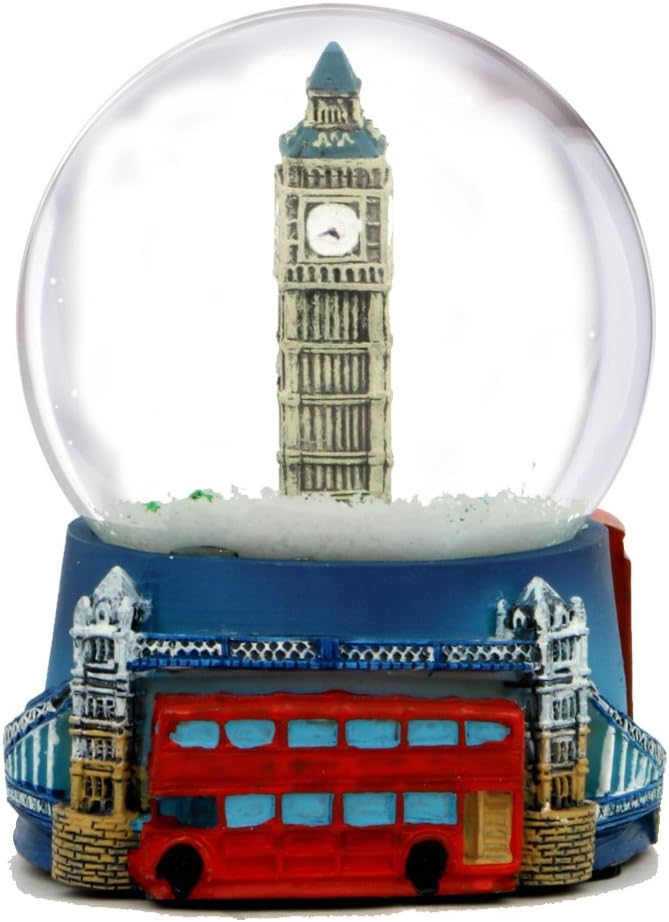 London Snow Globe with Big Ben and Union Jack Flag