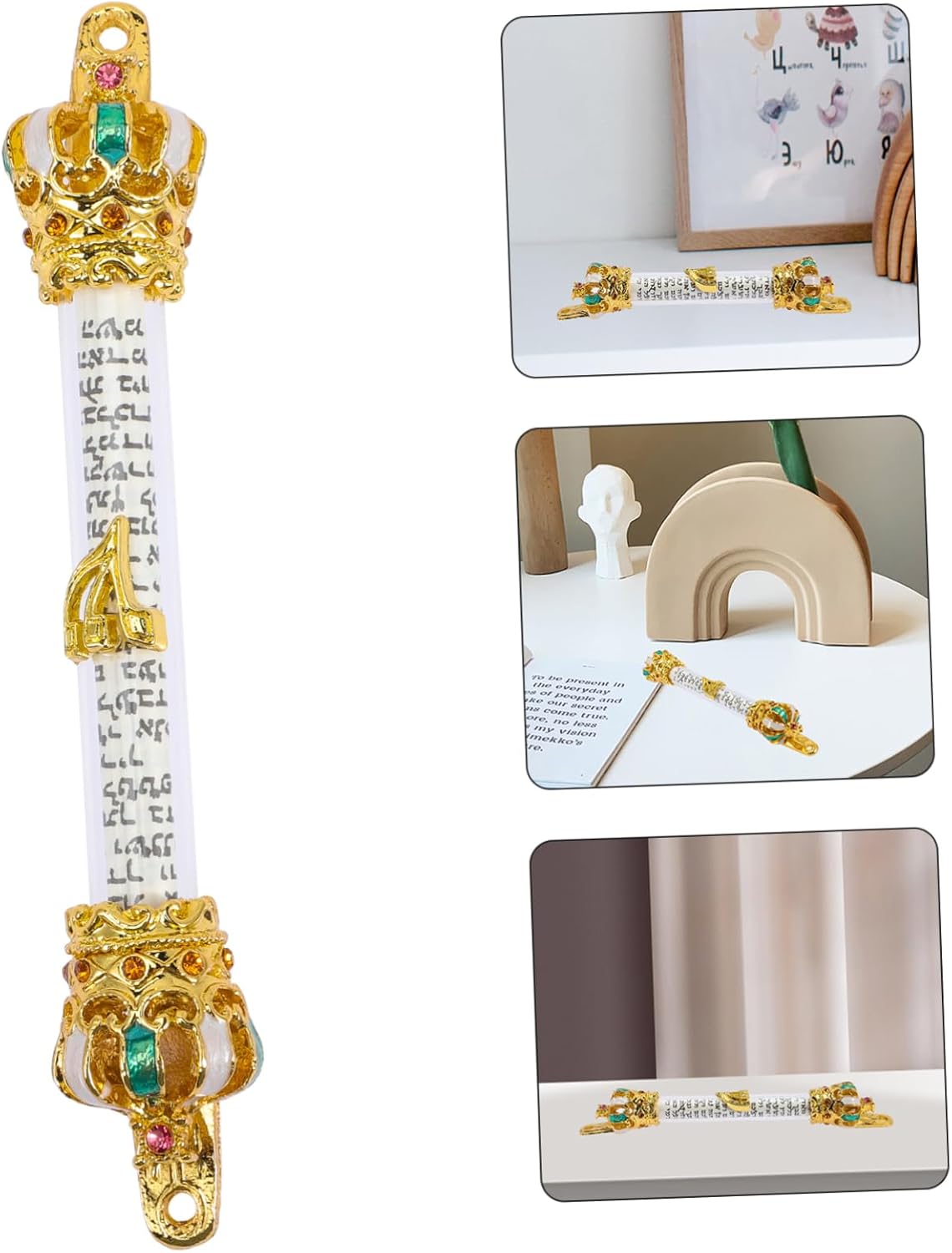 Jewish Mezuzah Door Decoration Metal Scroll Blessing