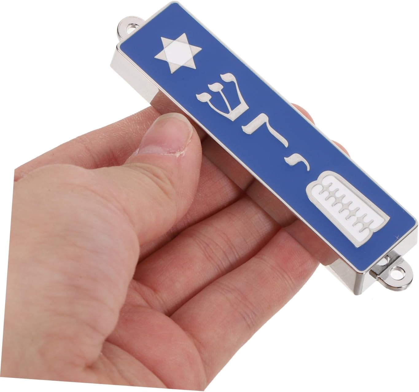 Garneck Metal Mezuzah Scroll with Hebrew Text for Door