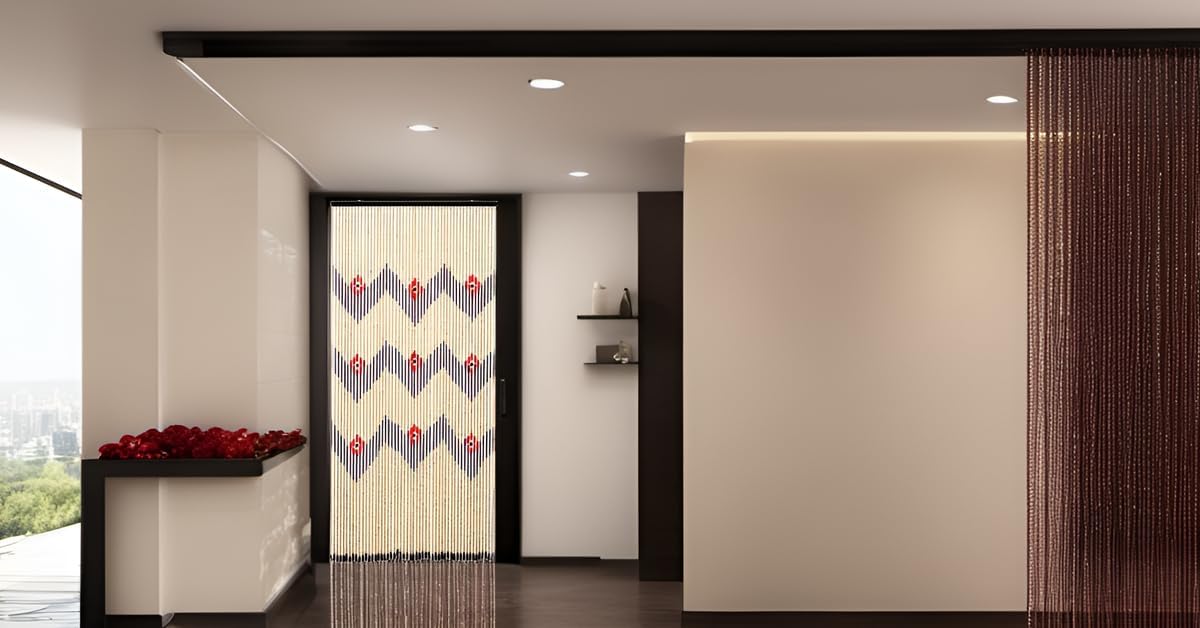 FlavorThings Beige Wood Bead Curtain - Waverly