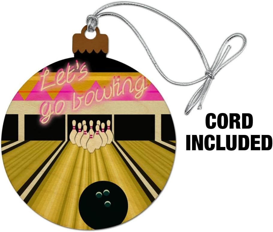 Graphics And More Bowling Alley Ball Pins Wood Ornament