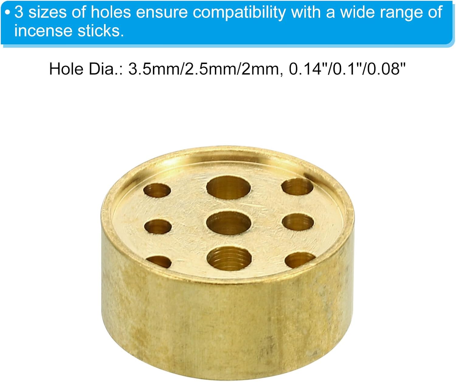 PATIKIL Brass Incense Holder 2 Pack with 9 Holes