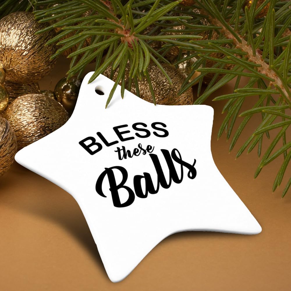 Graphics More Star-Shaped Porcelain Christmas Ornament - 31 Inch