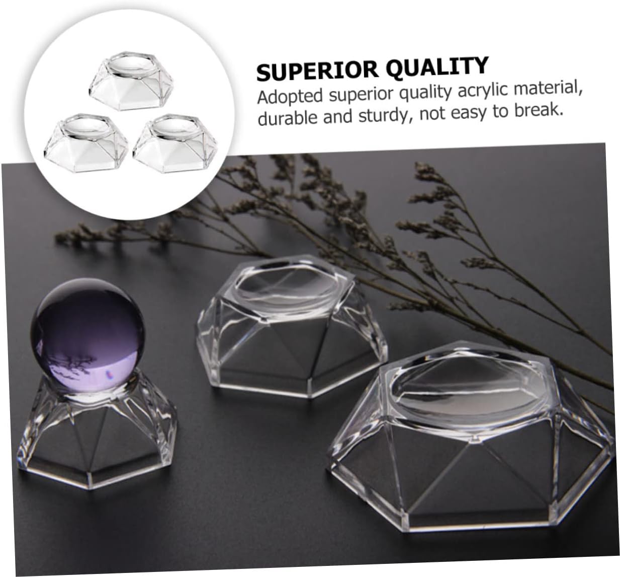 3pcs Acrylic Crystal Display Base for Decorative Showcases