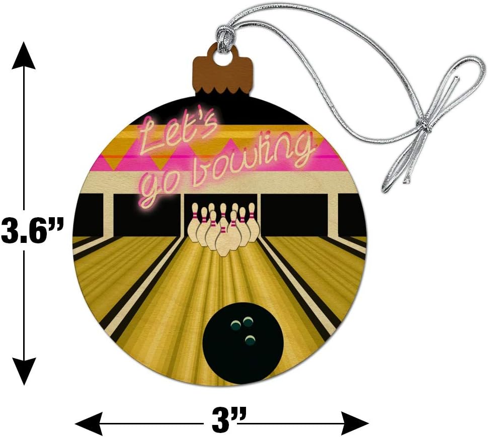 Graphics And More Bowling Alley Ball Pins Wood Ornament