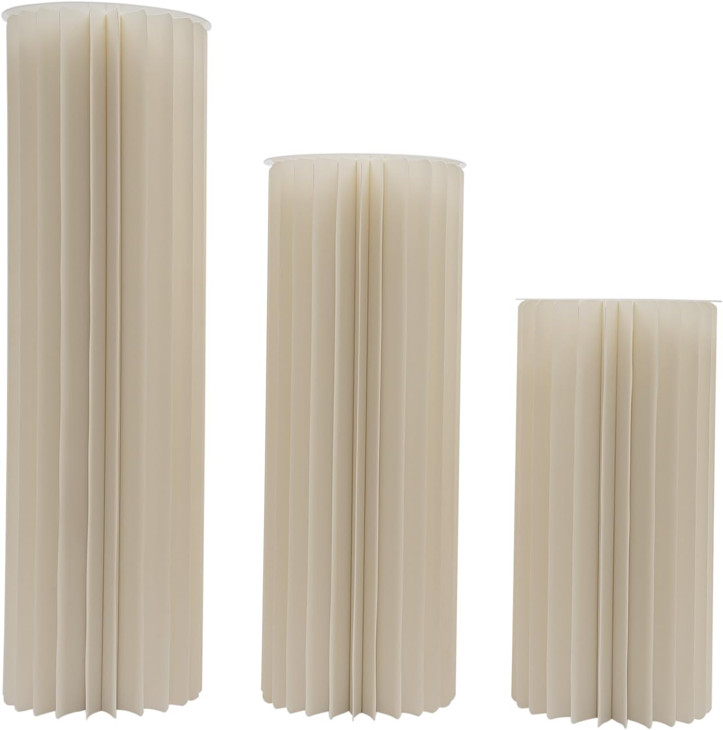 Oiveinya Foldable Cardboard Flower Stand 3Pcs Wedding Display Column Pedestal