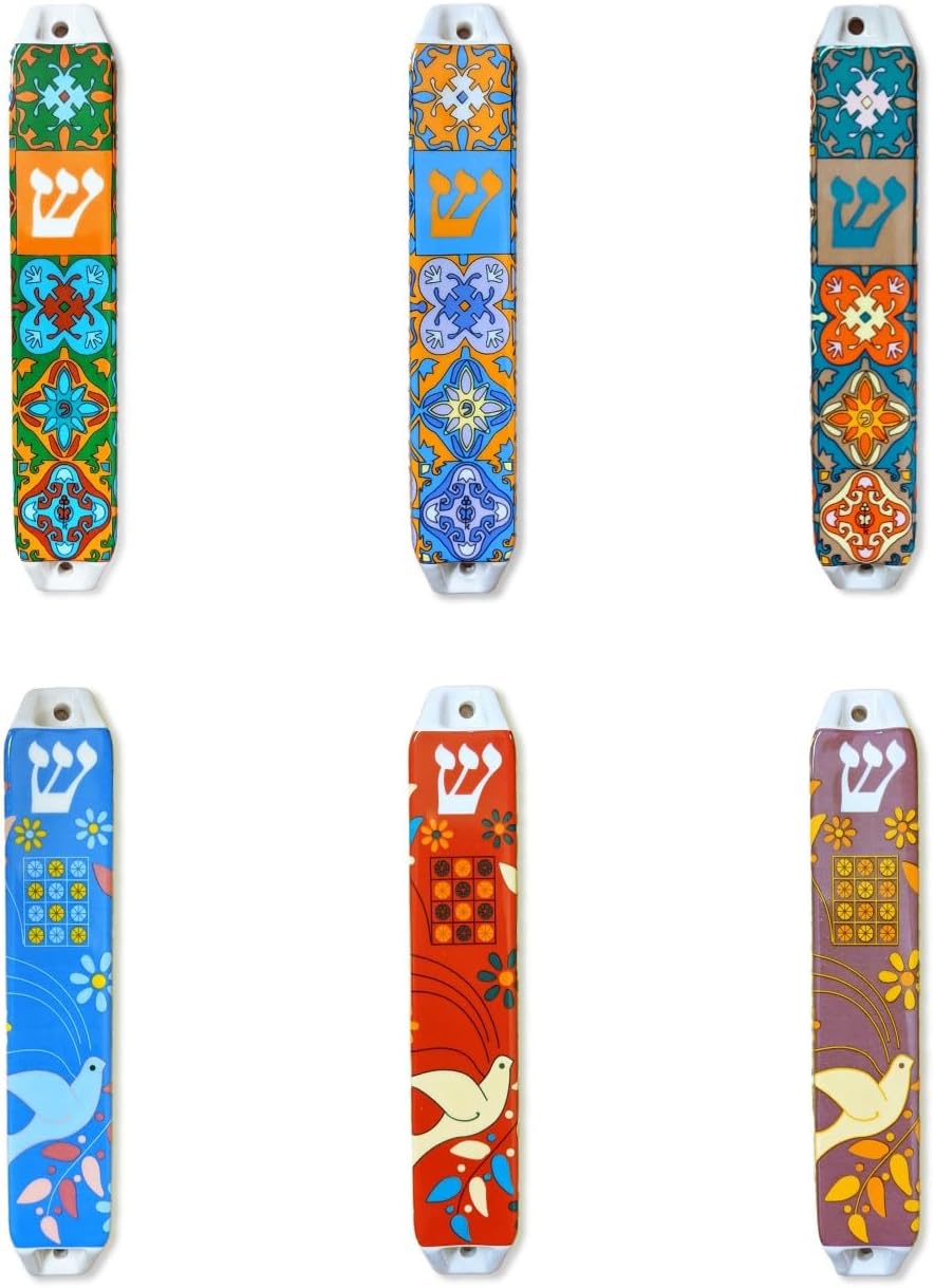 Ceramic Mezuzah Green Display