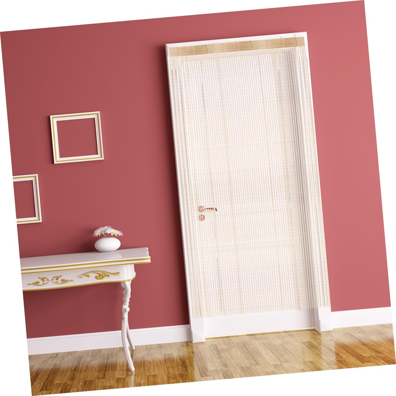 Elegant Monochrome Door Curtain with Matte Finish
