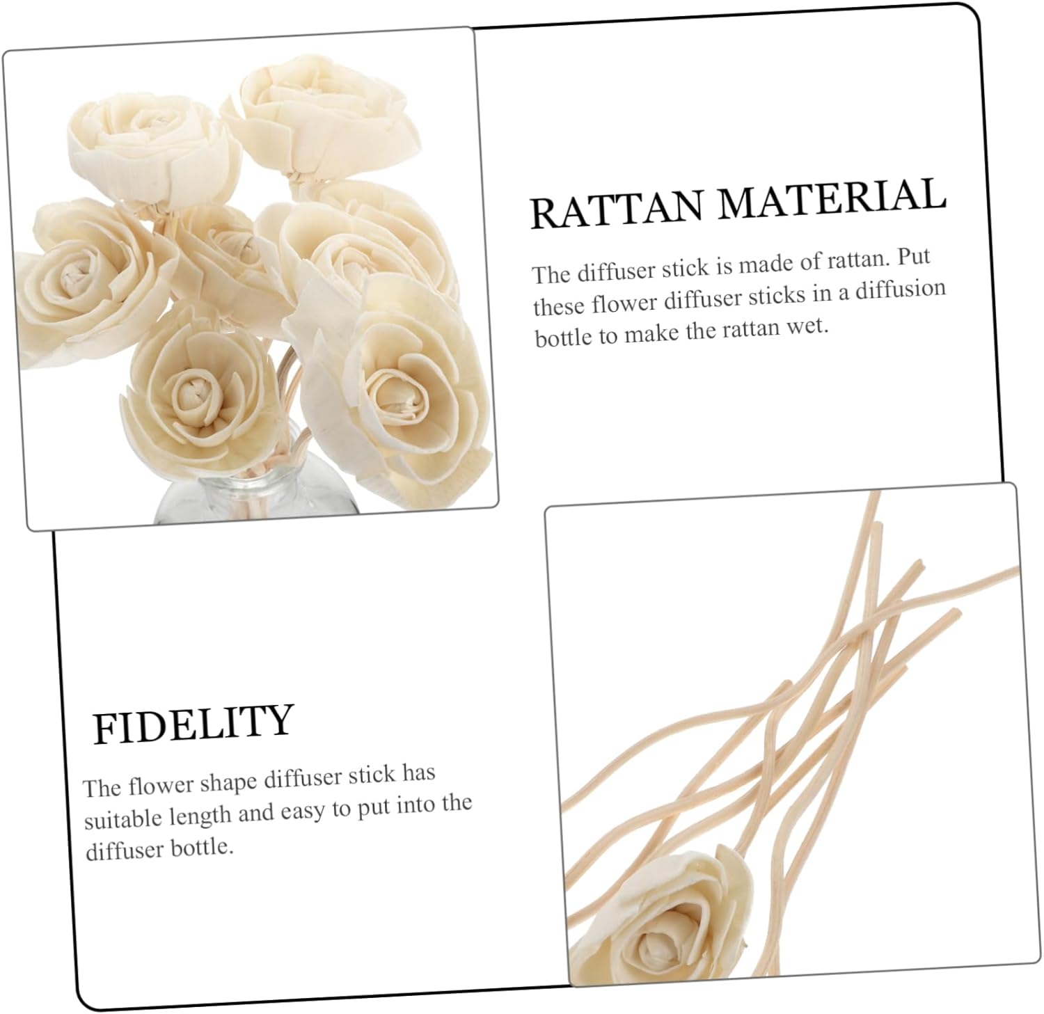 8pcs Aromatherapy Rattan Diffuser Sticks for Natural Home Fragrance