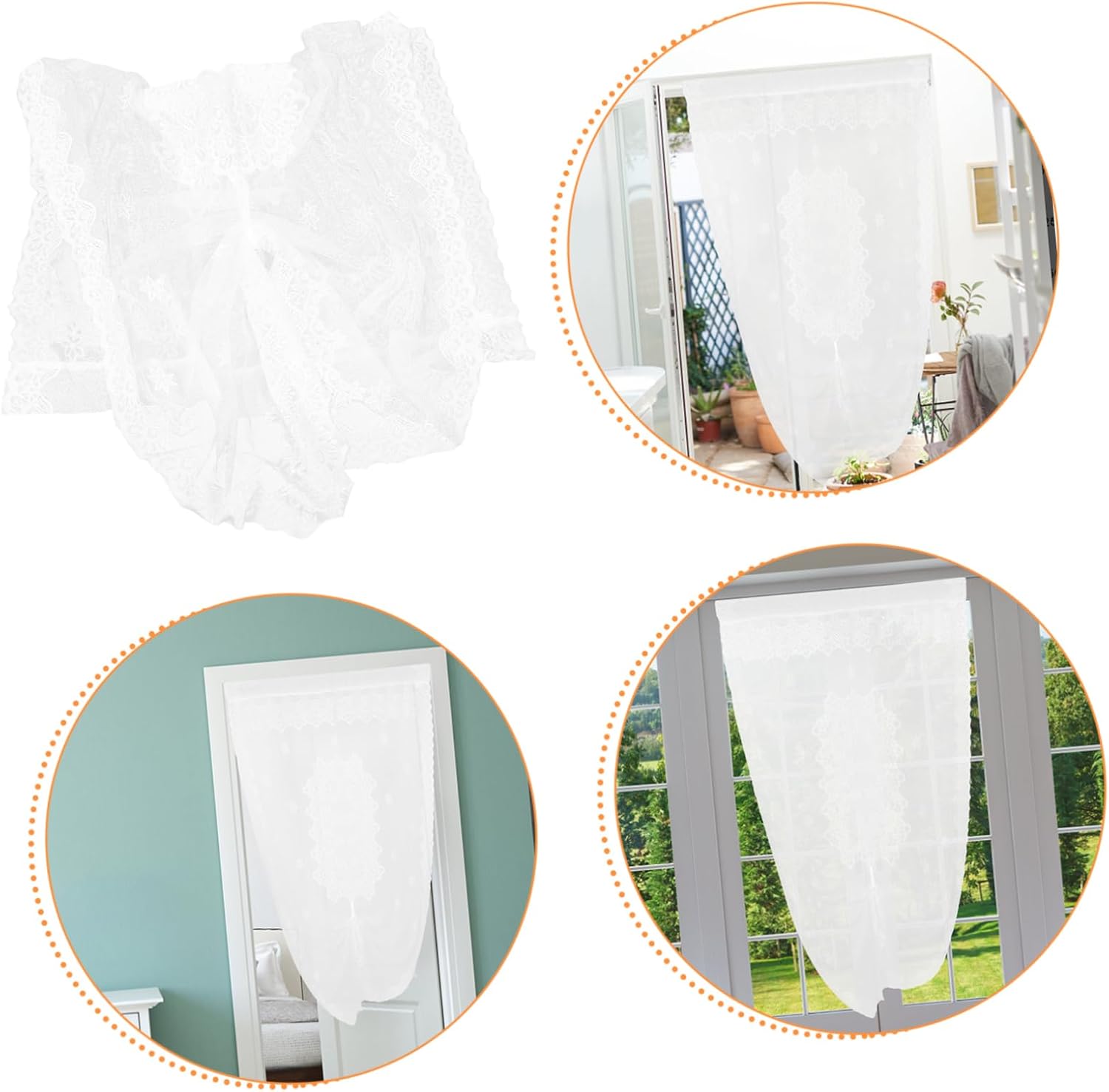 Elegant French Sheer Door Curtain for Home Decor
