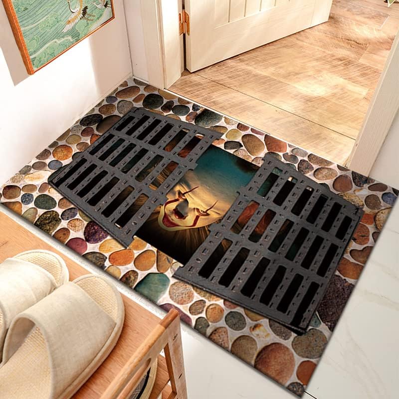 Halloween Clown Sewer 3D Illusion Door Mat 19x31 Inch