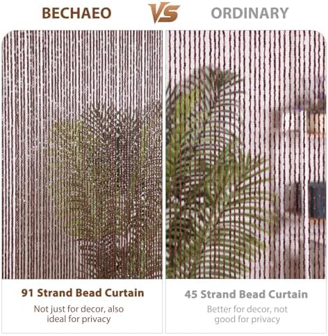 BECHAEO 90 Strands Bamboo Beaded Curtain Doorway