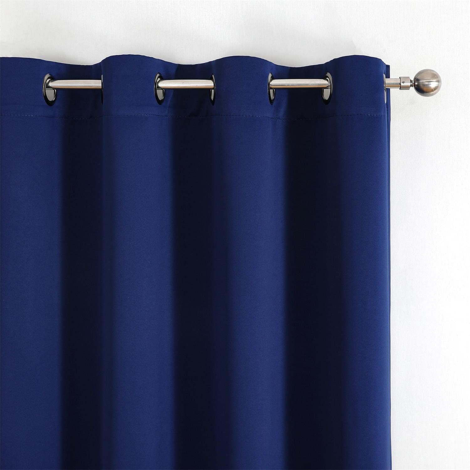 MIUCO 2 Panels Thermal Insulated Window Blackout Curtains Navy Blue
