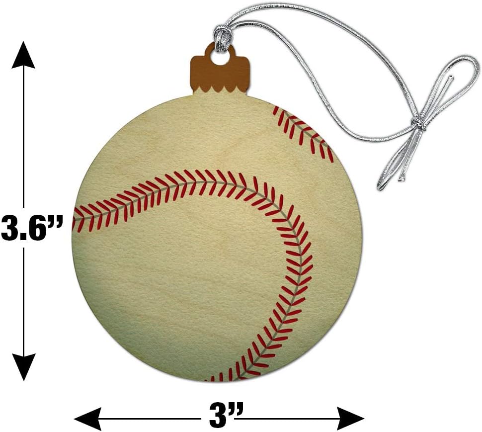 Graphics And More Baseball Ball Wood Christmas Ornament
