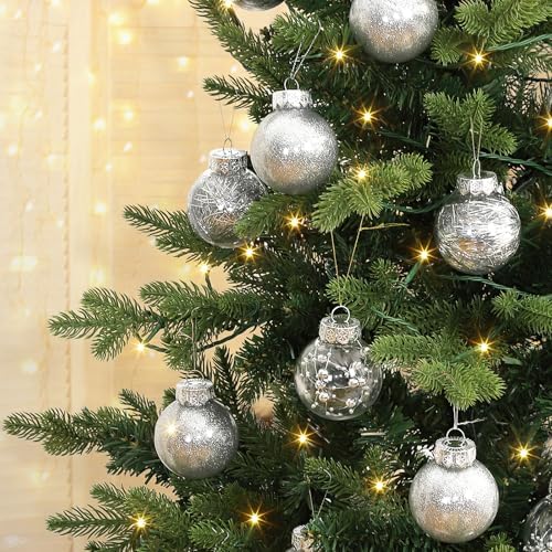 Garvee 30 Pcs Shatterproof Silver Christmas Balls