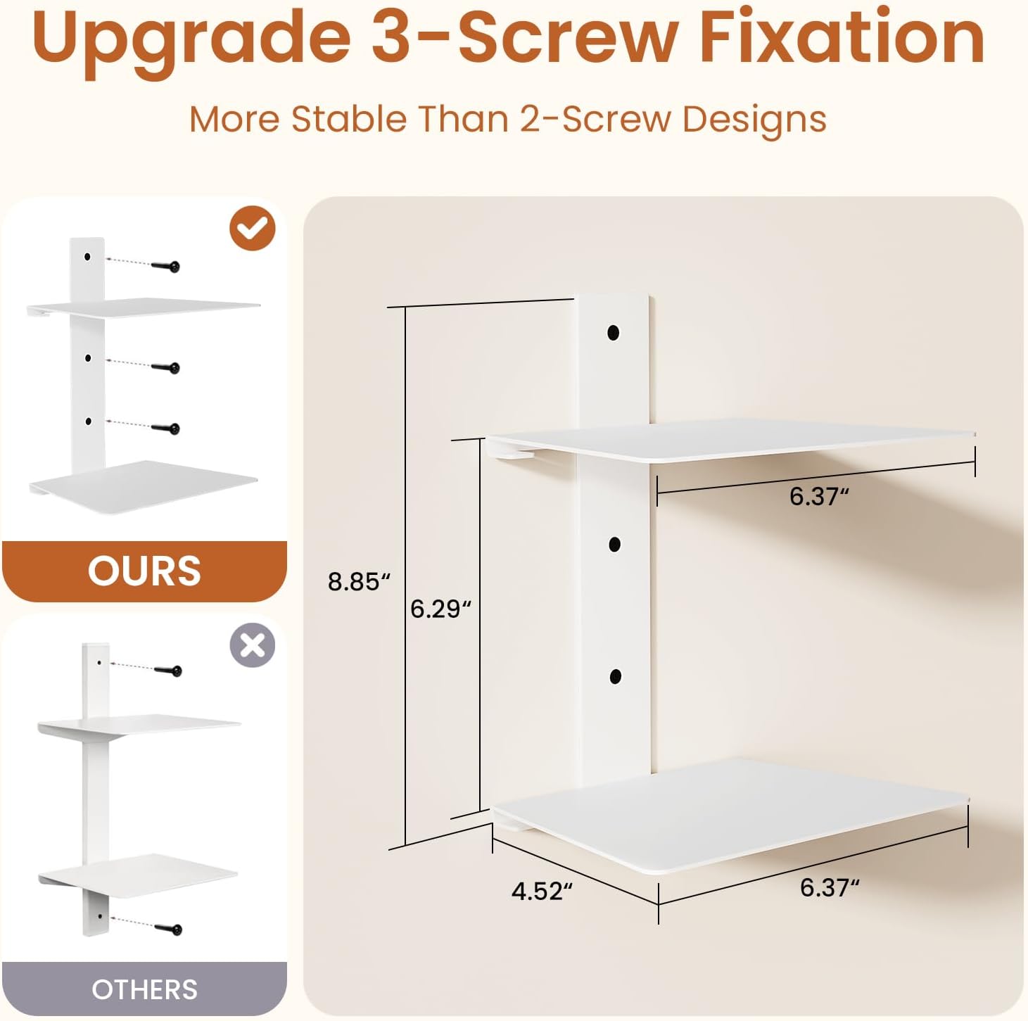 Wawocs 4 Pack Floating Book Shelves Wall Mounted