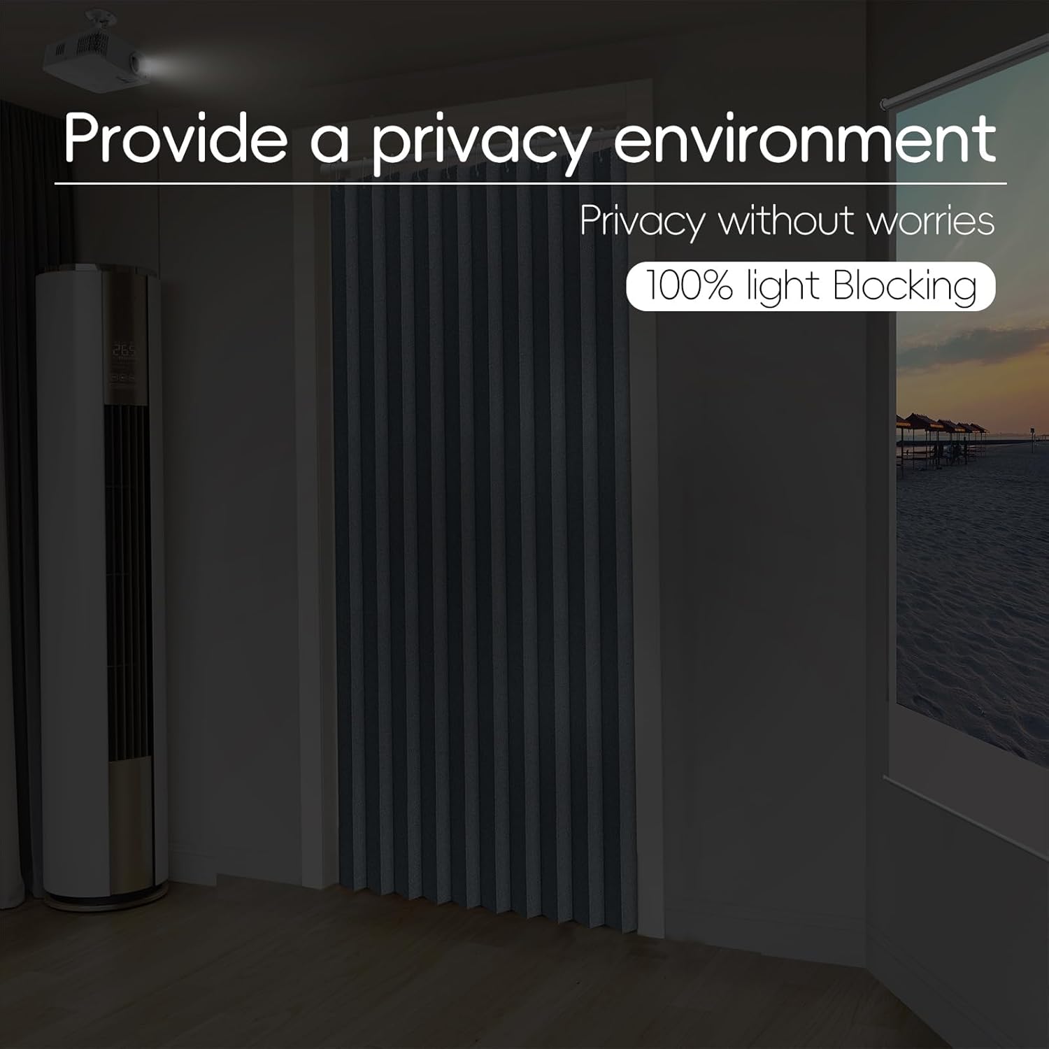 Jilron Blackout Fabric Door Curtain with Magnetic Closure