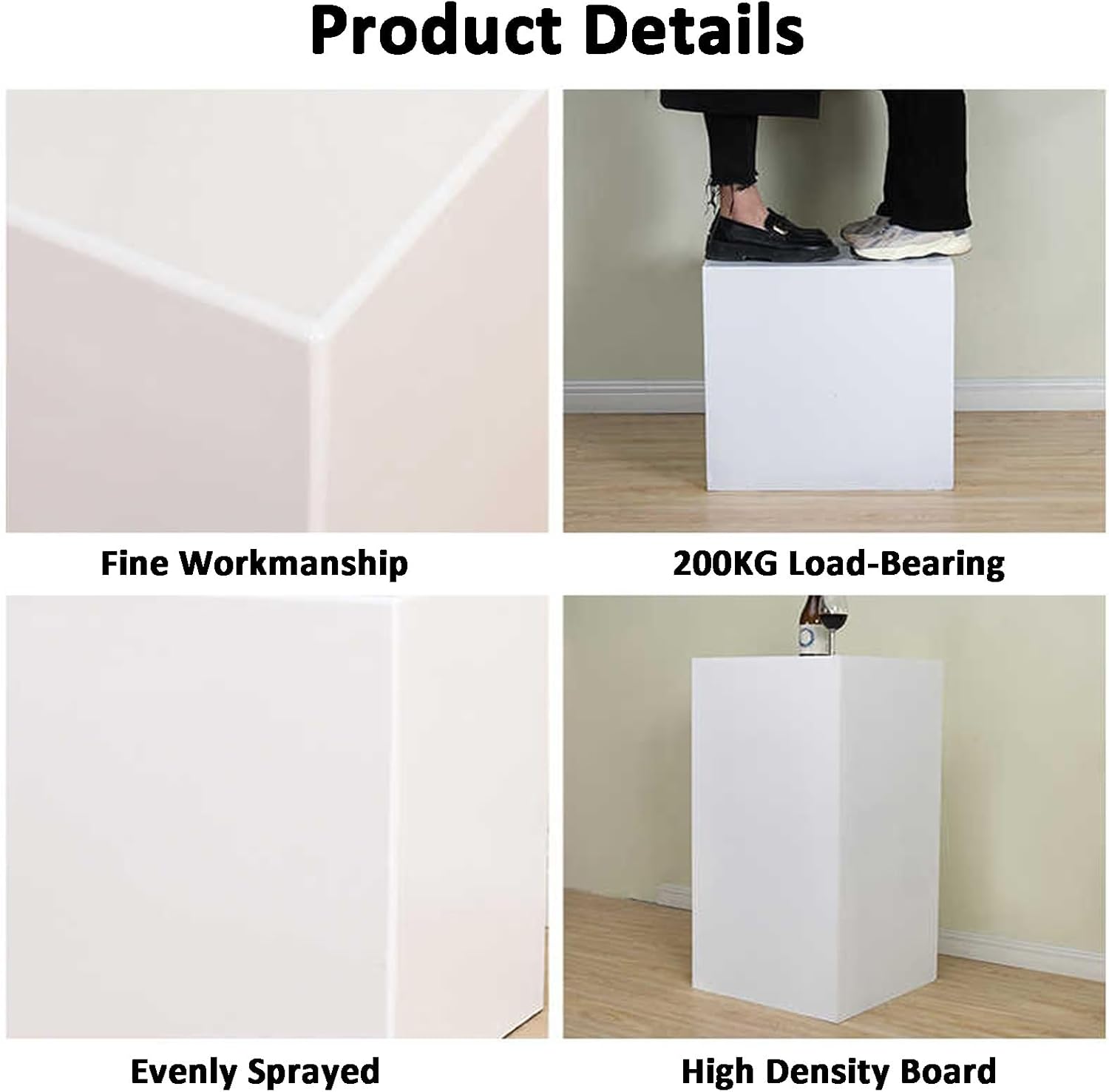 Cube Display Pedestal Stand Black 40x40cm