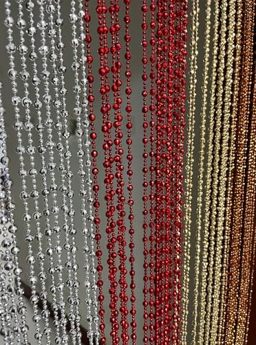 ZiDeTang Sparkling Plastic Diamond Beaded Door Curtain Panel Red