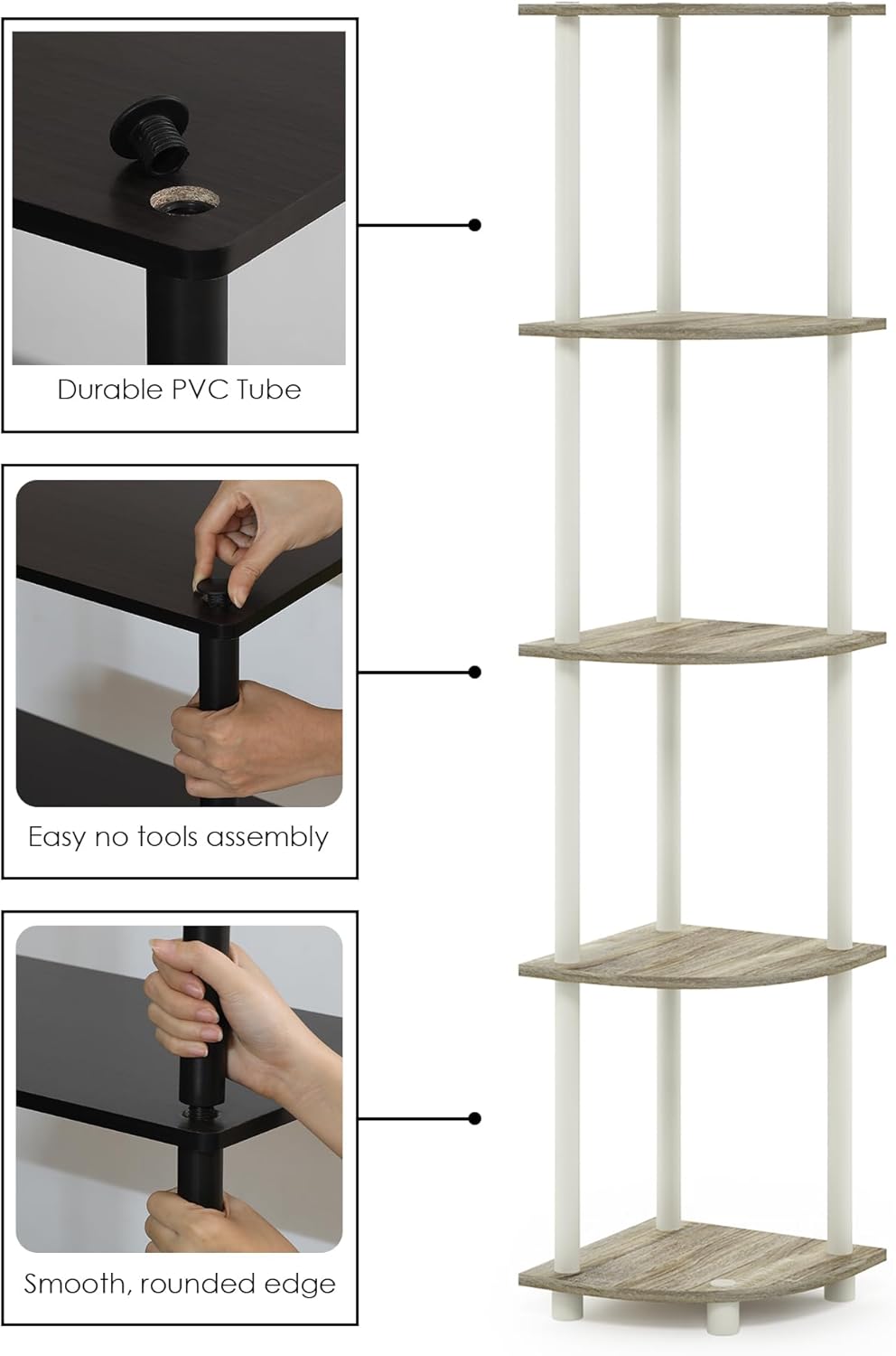 Furinno Turn-N-Tube 5 Tier Corner Display Rack